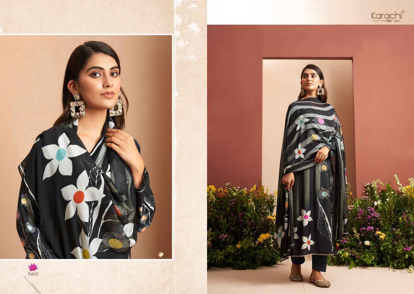 Kesar Karachi Prints Evara Muslin Dress Material (4 pcs Catalogue)