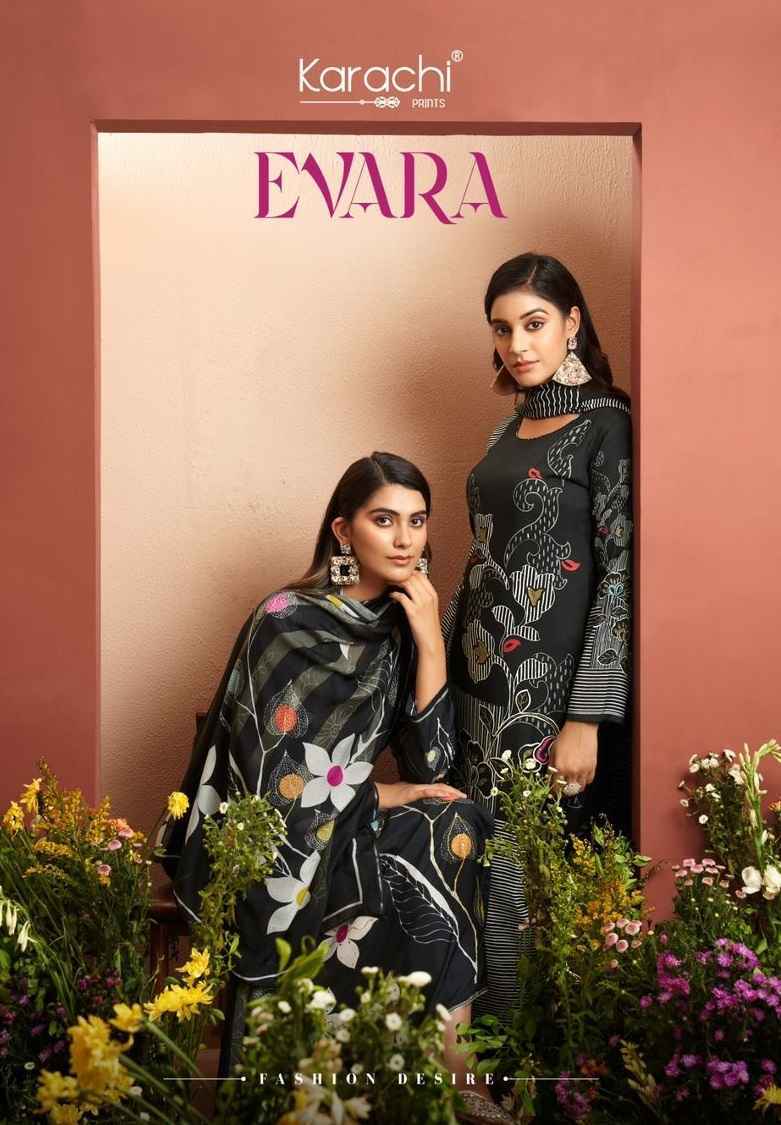 Kesar Karachi Prints Evara Muslin Dress Material (4 pcs Catalogue)