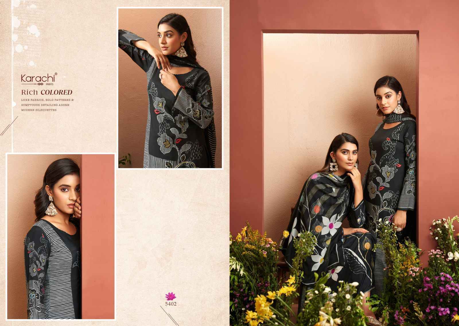 Kesar Karachi Prints Evara Muslin Dress Material (4 pcs Catalogue)