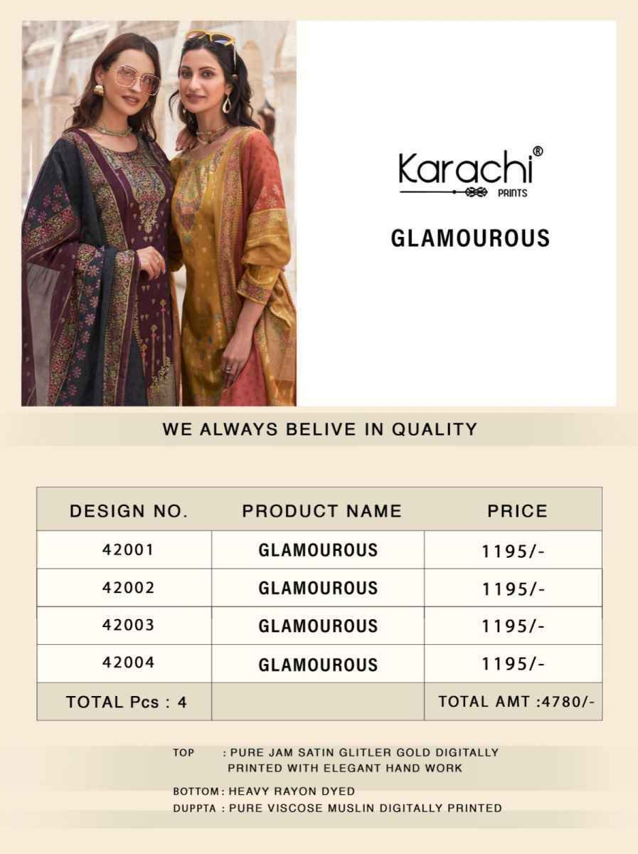 Kesar Karachi Prints Glamaurous Viscose Dress Material (4 pcs Catalogue)