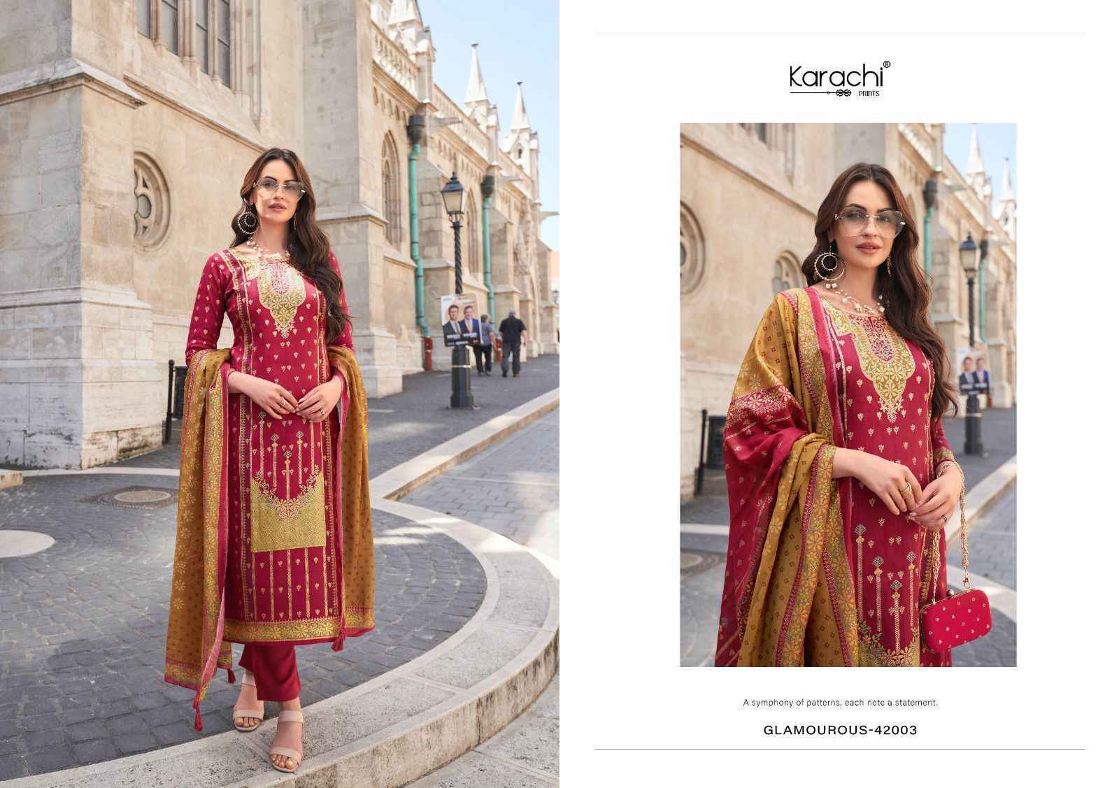 Kesar Karachi Prints Glamaurous Viscose Dress Material (4 pcs Catalogue)