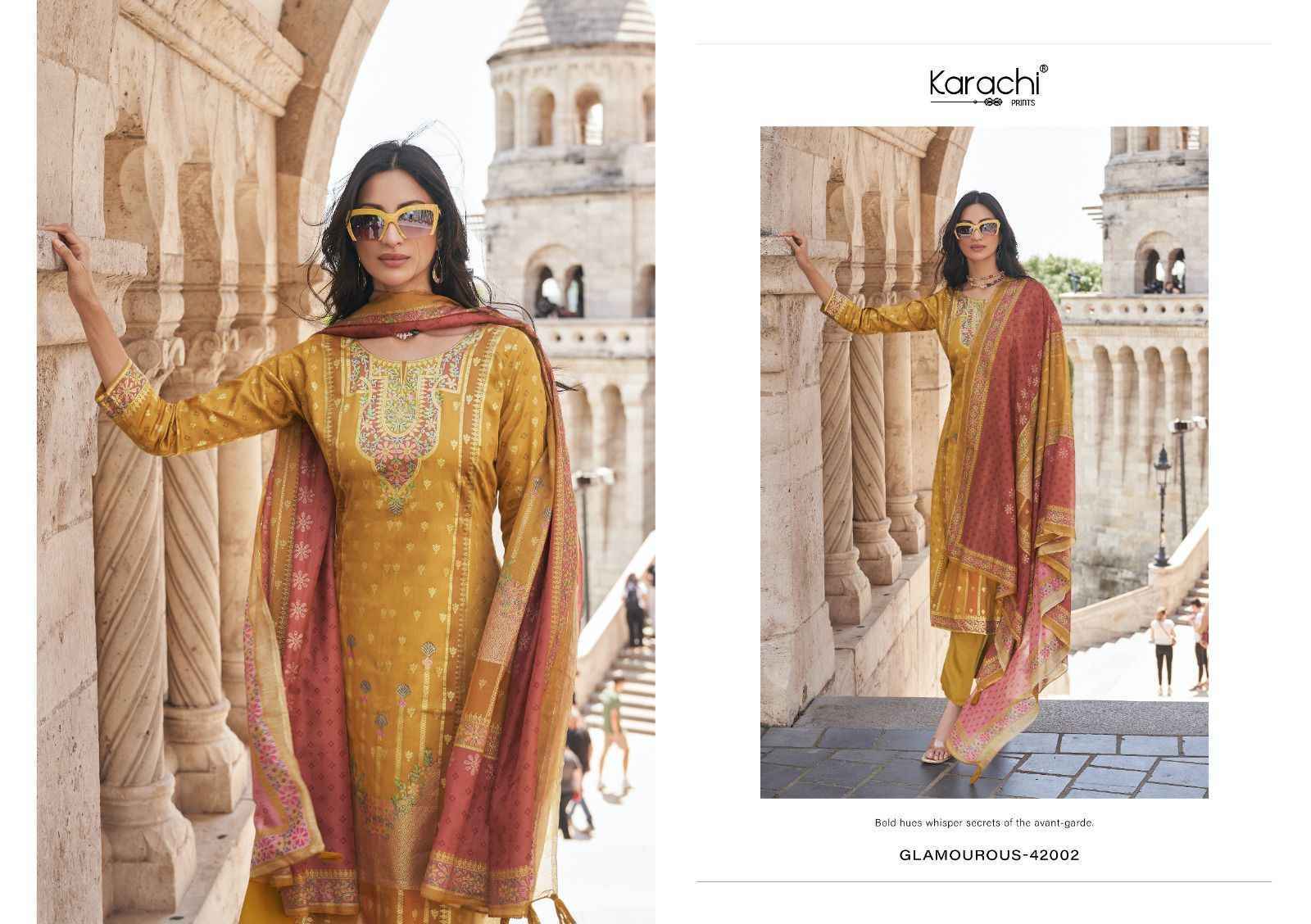 Kesar Karachi Prints Glamaurous Viscose Dress Material (4 pcs Catalogue)