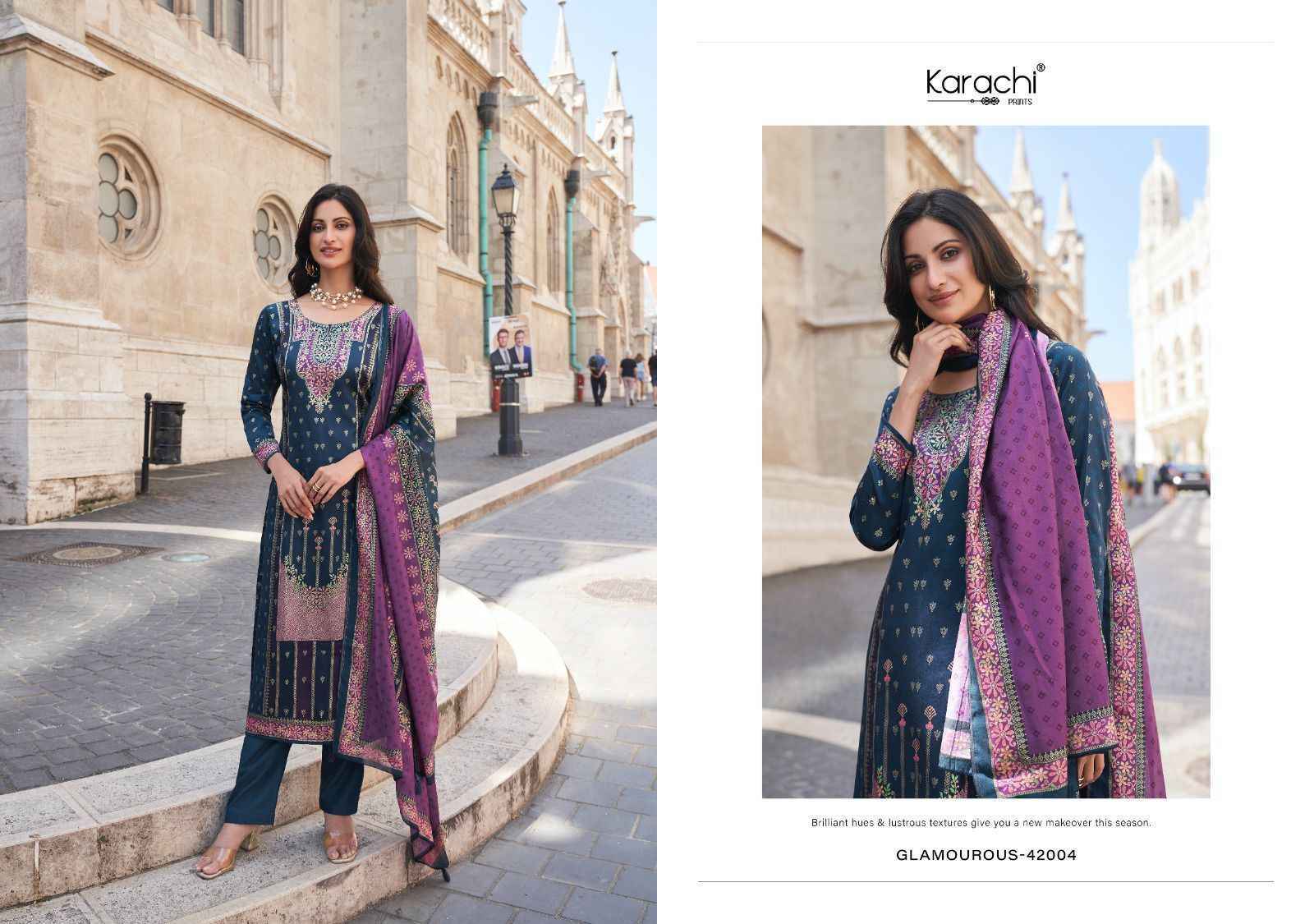 Kesar Karachi Prints Glamaurous Viscose Dress Material (4 pcs Catalogue)