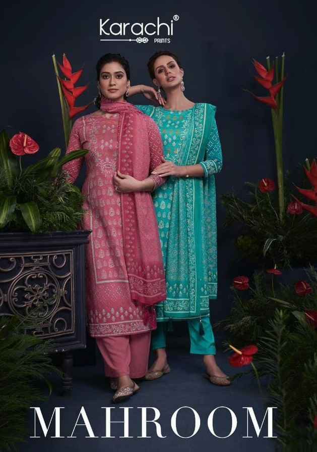 Kesar Karachi Prints Mahroom Viscose Dress Material 6 pcs Catalogue