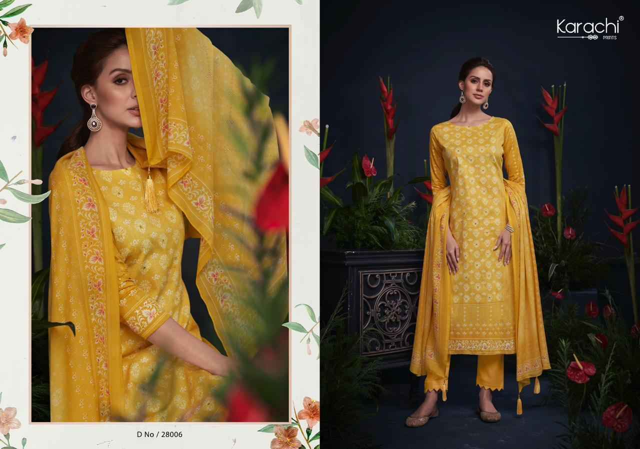 Kesar Karachi Prints Mahroom Viscose Dress Material 6 pcs Catalogue