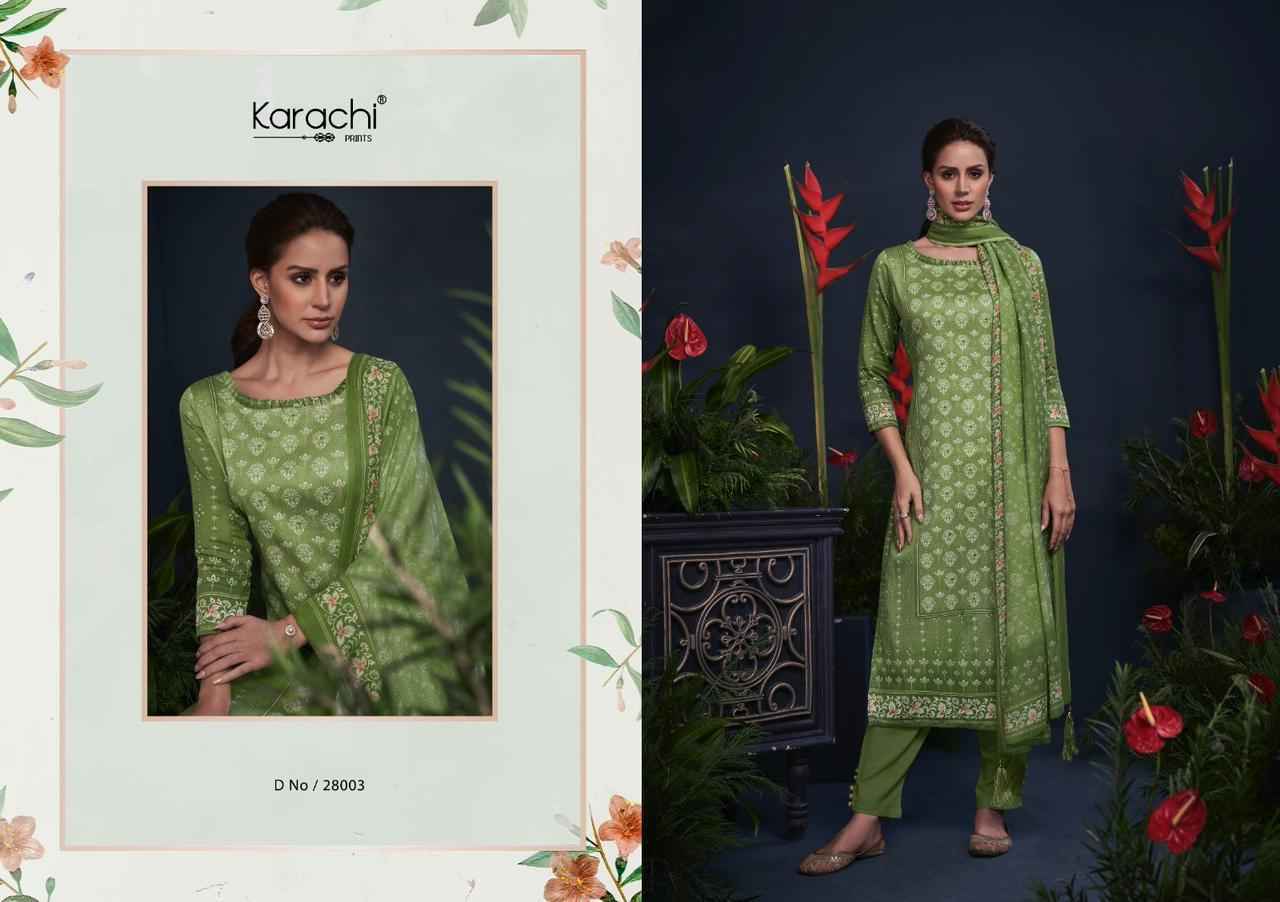 Kesar Karachi Prints Mahroom Viscose Dress Material 6 pcs Catalogue