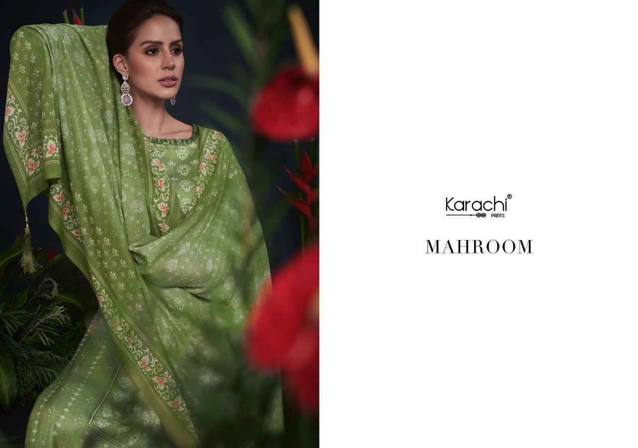 Kesar Karachi Prints Mahroom Viscose Dress Material 6 pcs Catalogue