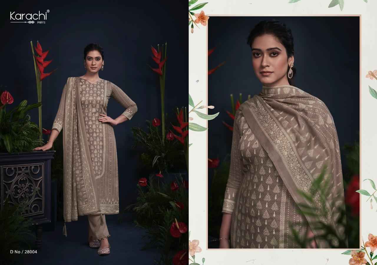 Kesar Karachi Prints Mahroom Viscose Dress Material 6 pcs Catalogue