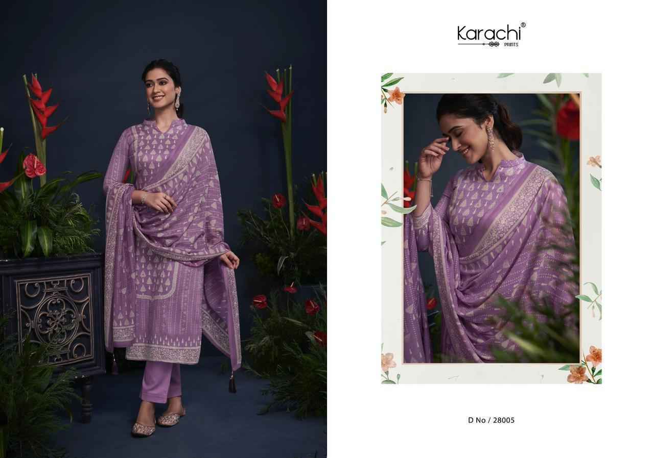 Kesar Karachi Prints Mahroom Viscose Dress Material 6 pcs Catalogue