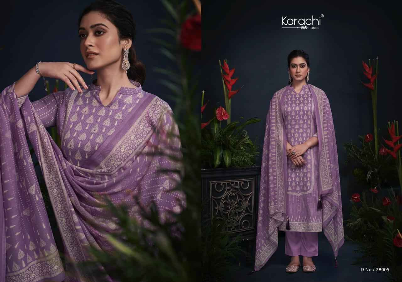 Kesar Karachi Prints Mahroom Viscose Dress Material 6 pcs Catalogue