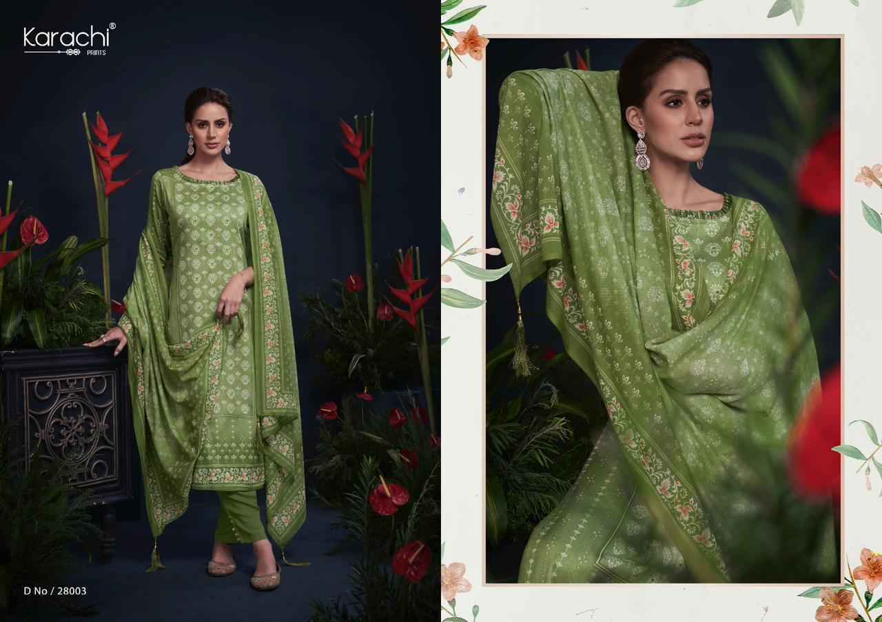 Kesar Karachi Prints Mahroom Viscose Dress Material 6 pcs Catalogue