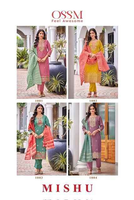 Ossm Mishu Roman Shimmer Kurti Combo 4 pcs Catalogue