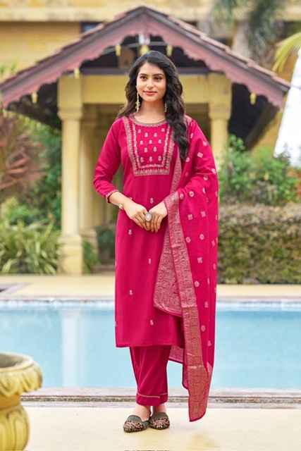 Ossm Monalisa Vol-4 Viscose Roman Silk Readymade Suit (6 pcs Catalogue)