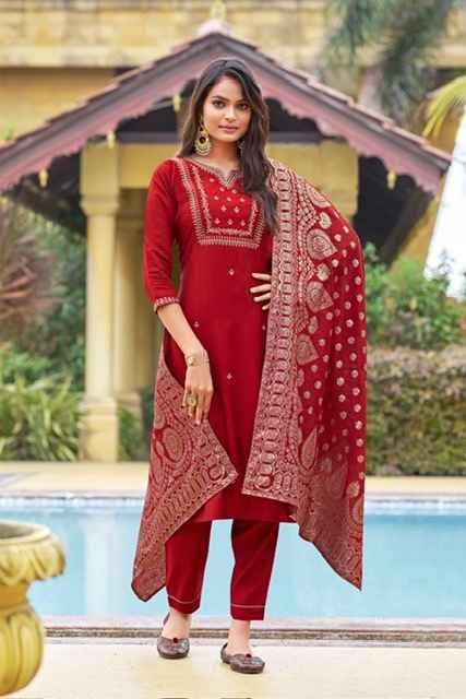 Ossm Monalisa Vol-4 Viscose Roman Silk Readymade Suit (6 pcs Catalogue)