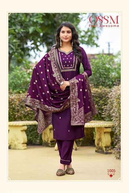 Ossm Monalisa Vol-4 Viscose Roman Silk Readymade Suit (6 pcs Catalogue)