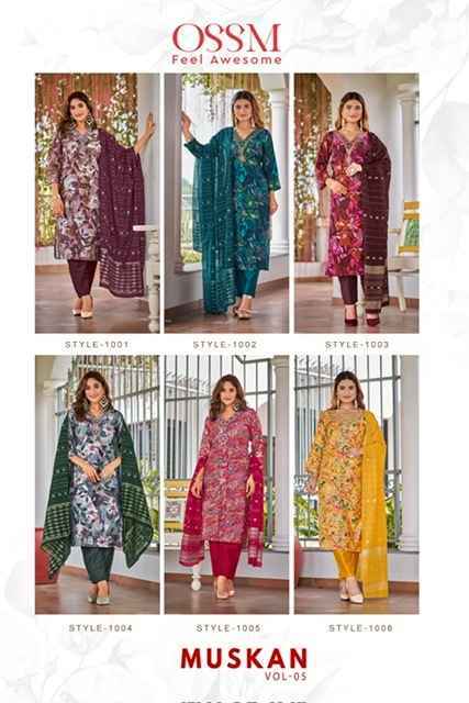 Ossm Muskan Vol-5 Chanderi Readymade Suit (6 pcs Catalogue)