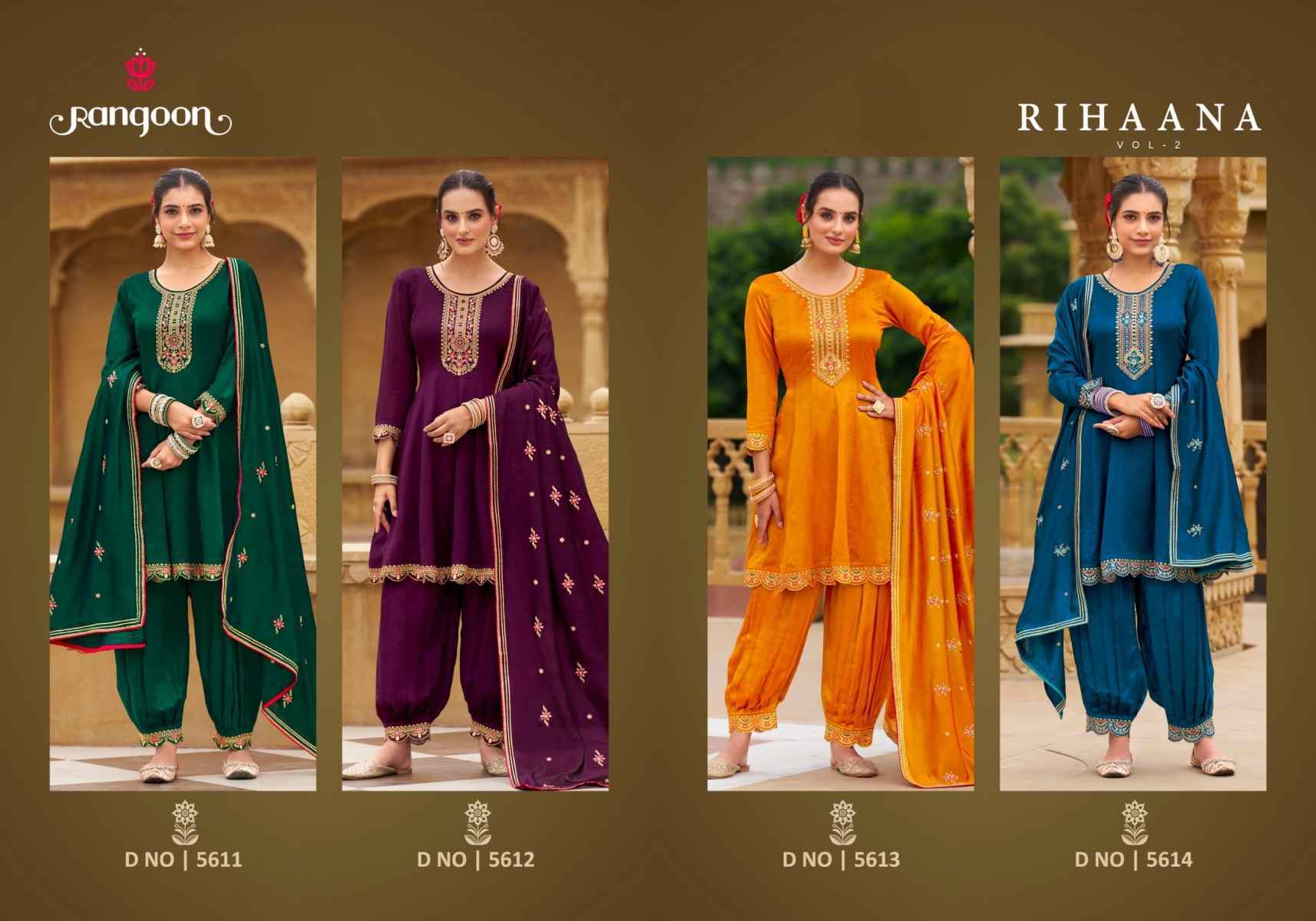 Rangoon Rihaana Vol-2 Silk Readymade Suit (4 pcs Catalogue