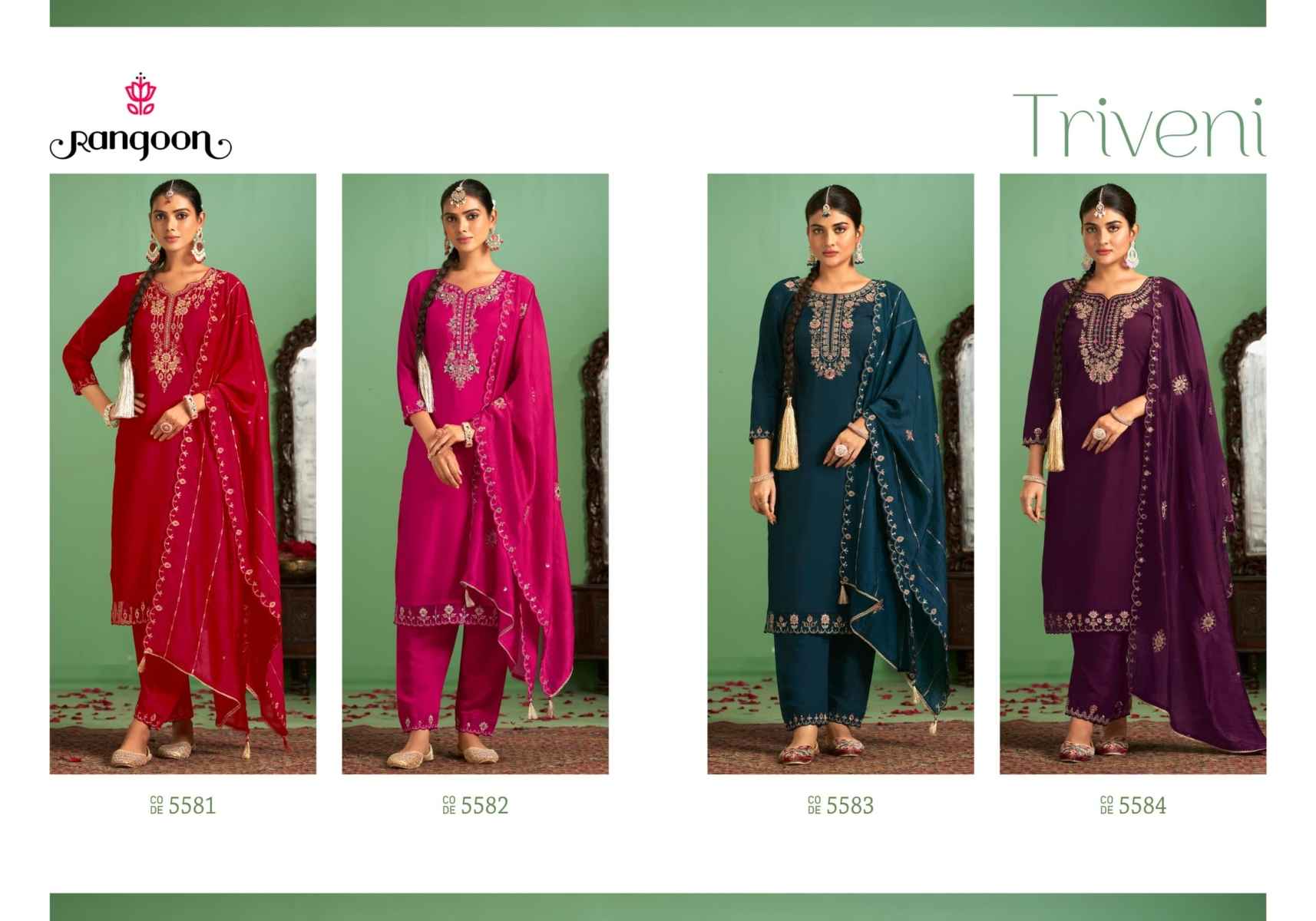 Rangoon Triveni Silk Readymade Suit (4 pcs Catalogue)