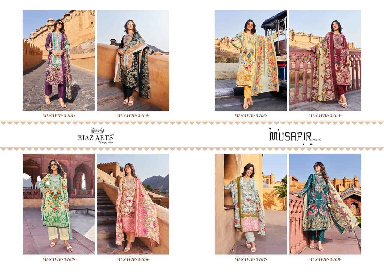 Riaz Arts Musafir Vol 7 Lawn Cotton Dress Material 6 pcs Catalogue