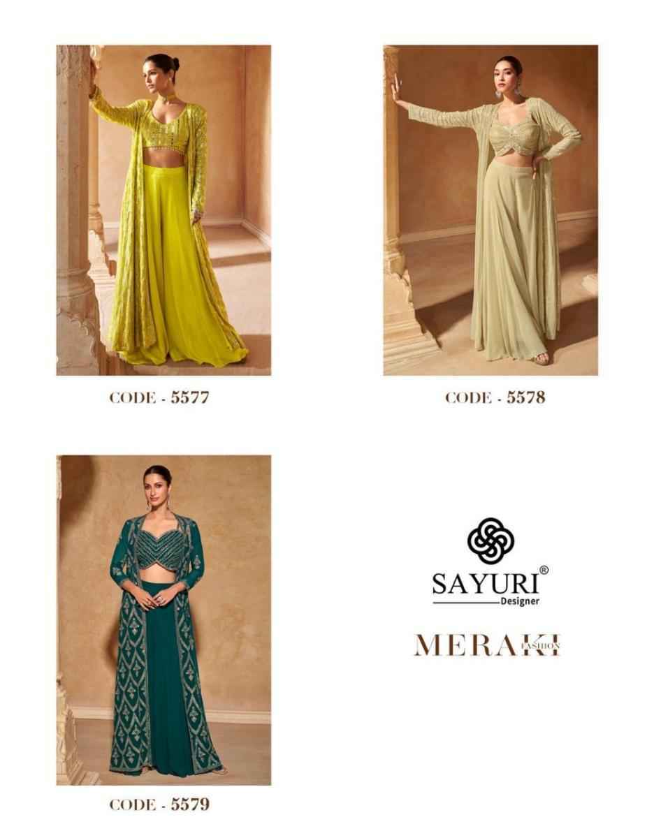 Sayuri Designer Meraki Vol-5 Georgette Readymade Dress (3 pcs Catalogue)