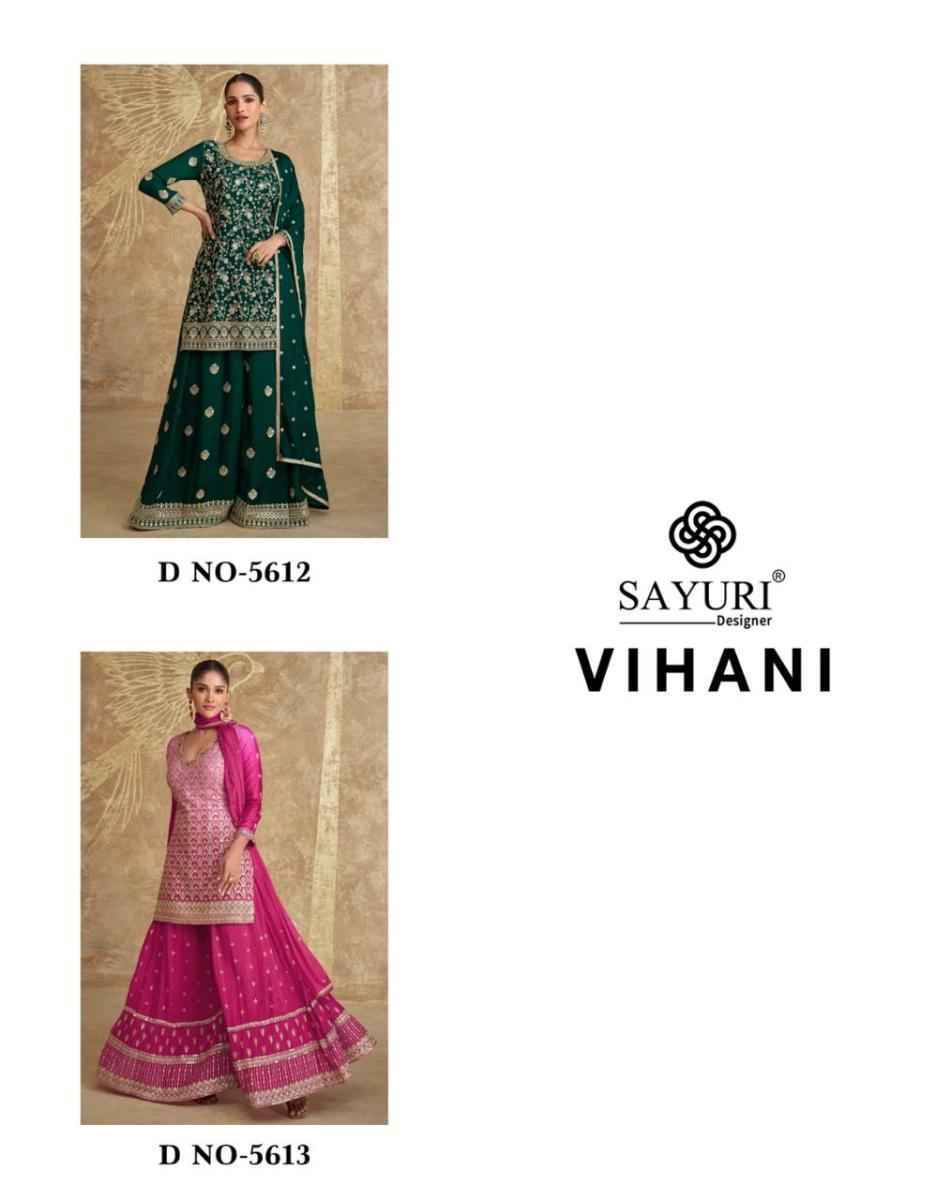 Sayuri Designer Vihani Readymade Chinon Silk Dress 2 pcs Catalogue