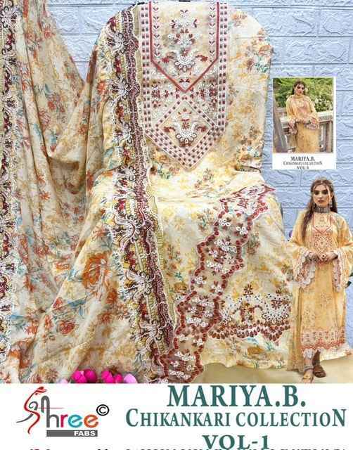 Shree Fabs Mariya B Chikankari Collection Vol-1 Cotton Dress Material (6 pcs Catalogue)