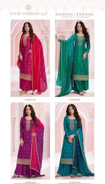 Vinay Fashion Kuleesh Suhaag Silk Georgette Dress Material 4 pcs Catalogue