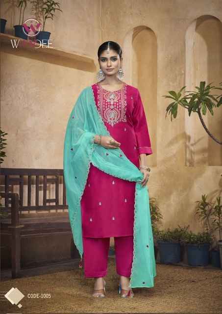 Woodee Albeli Viscose Silk Readymade Suit (6 pcs atalogue)