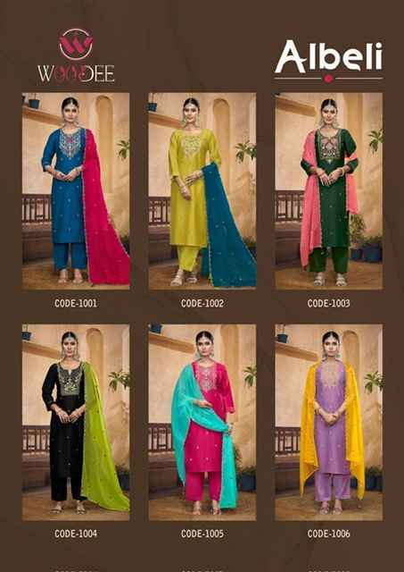 Woodee Albeli Viscose Silk Readymade Suit (6 pcs atalogue)