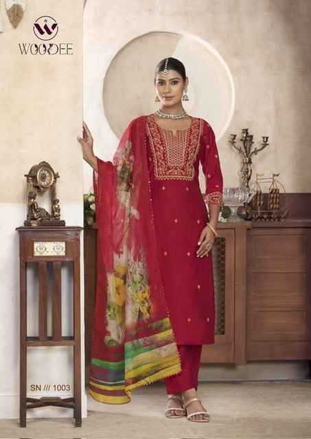 Woodee Diana Viscose Silk Readymade Suit (6 pcs atalogue)