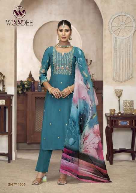 Woodee Diana Viscose Silk Readymade Suit (6 pcs atalogue)