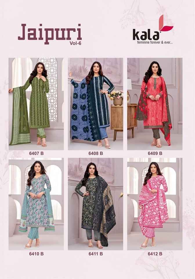 Kala Jaipuri Vol-6 Cotton Dress Material (12 Pc Catalog)