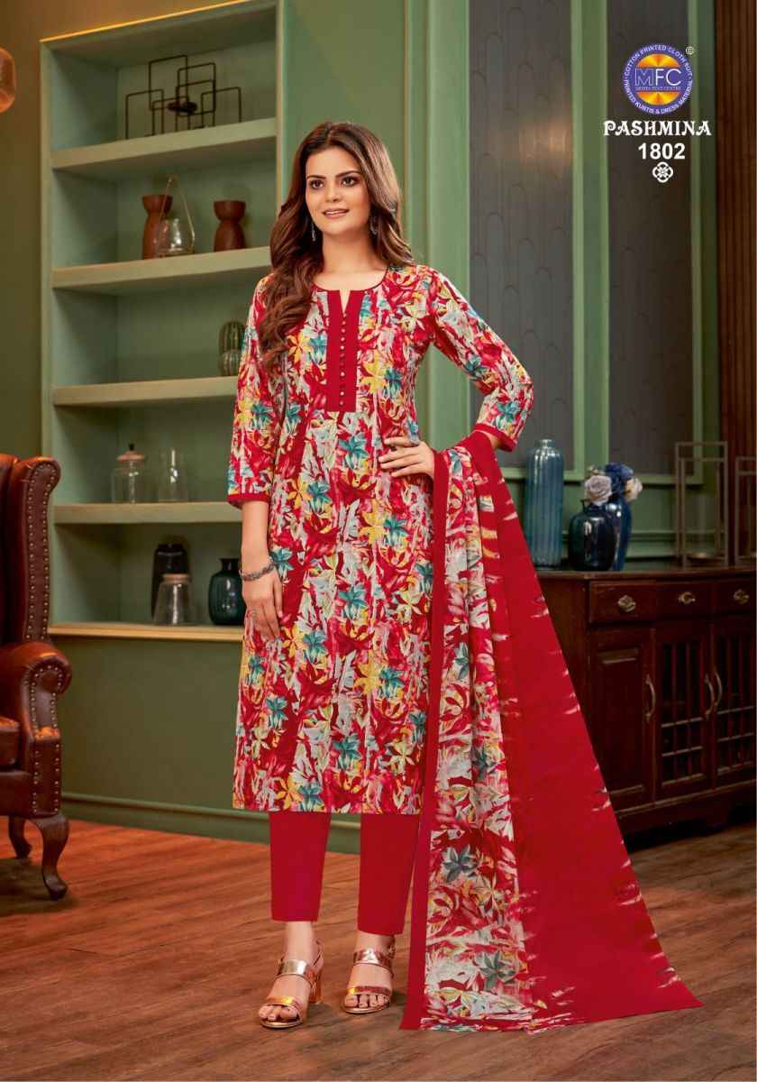 MCM Pashmina Vol-18 Lawn Cotton Dress Material (12 Pc Catalog)