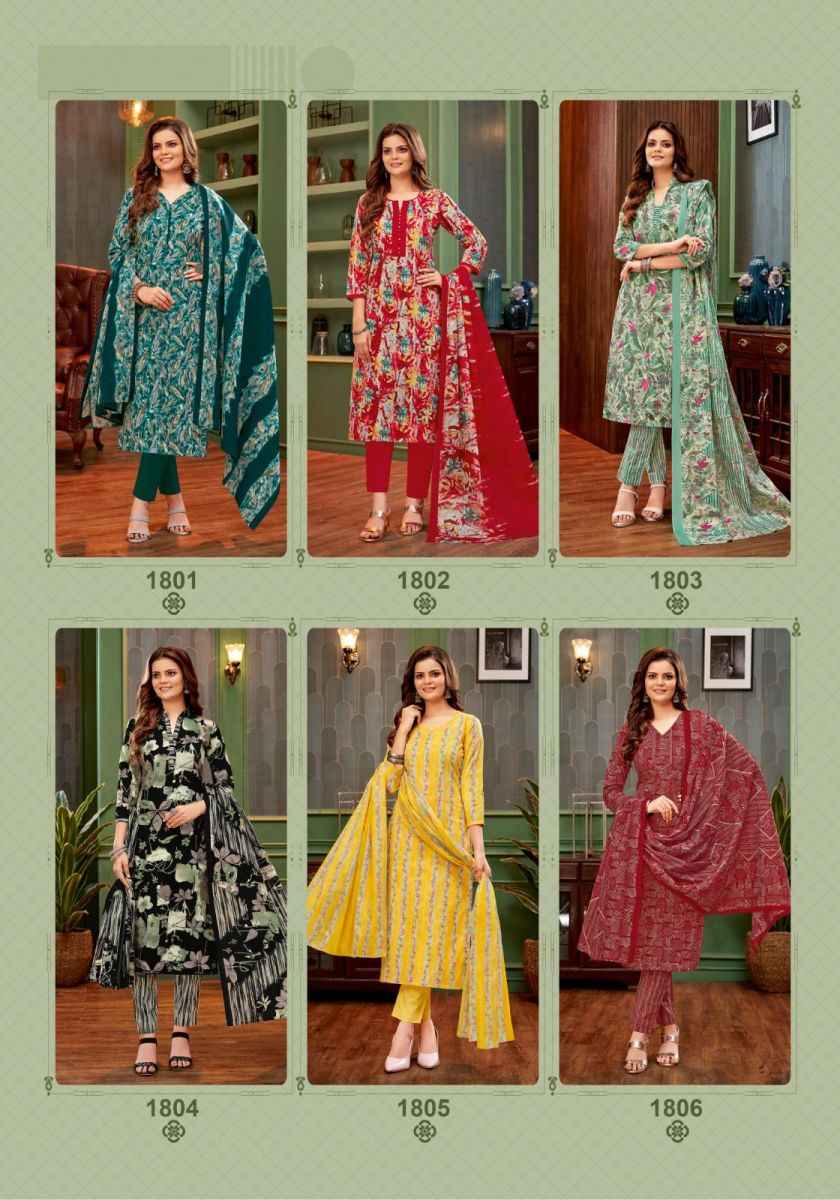 MCM Pashmina Vol-18 Lawn Cotton Dress Material (12 Pc Catalog)