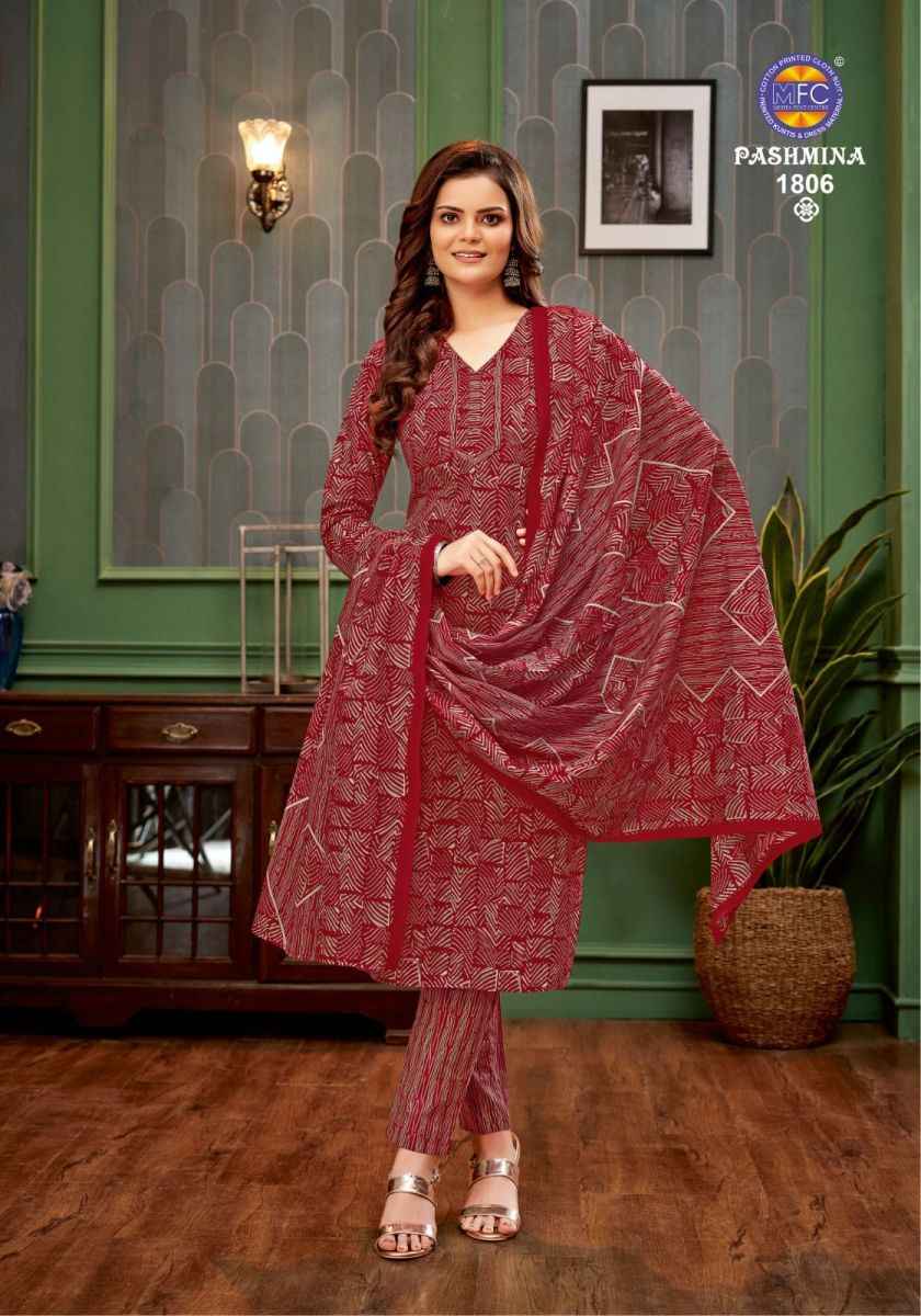 MCM Pashmina Vol-18 Lawn Cotton Dress Material (12 Pc Catalog)