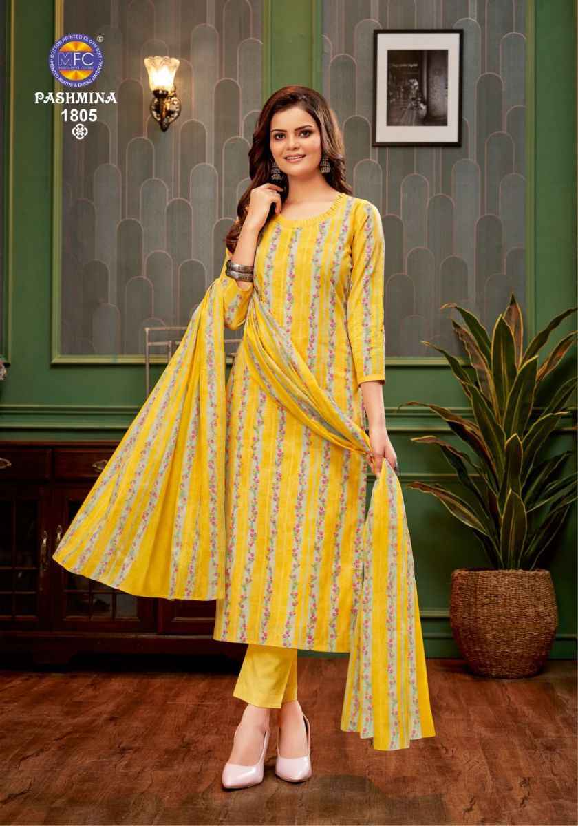 MCM Pashmina Vol-18 Lawn Cotton Dress Material (12 Pc Catalog)