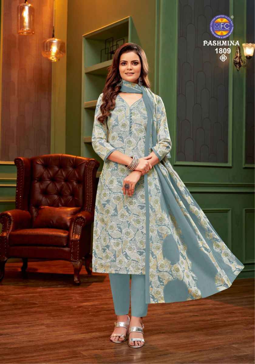 MCM Pashmina Vol-18 Lawn Cotton Dress Material (12 Pc Catalog)