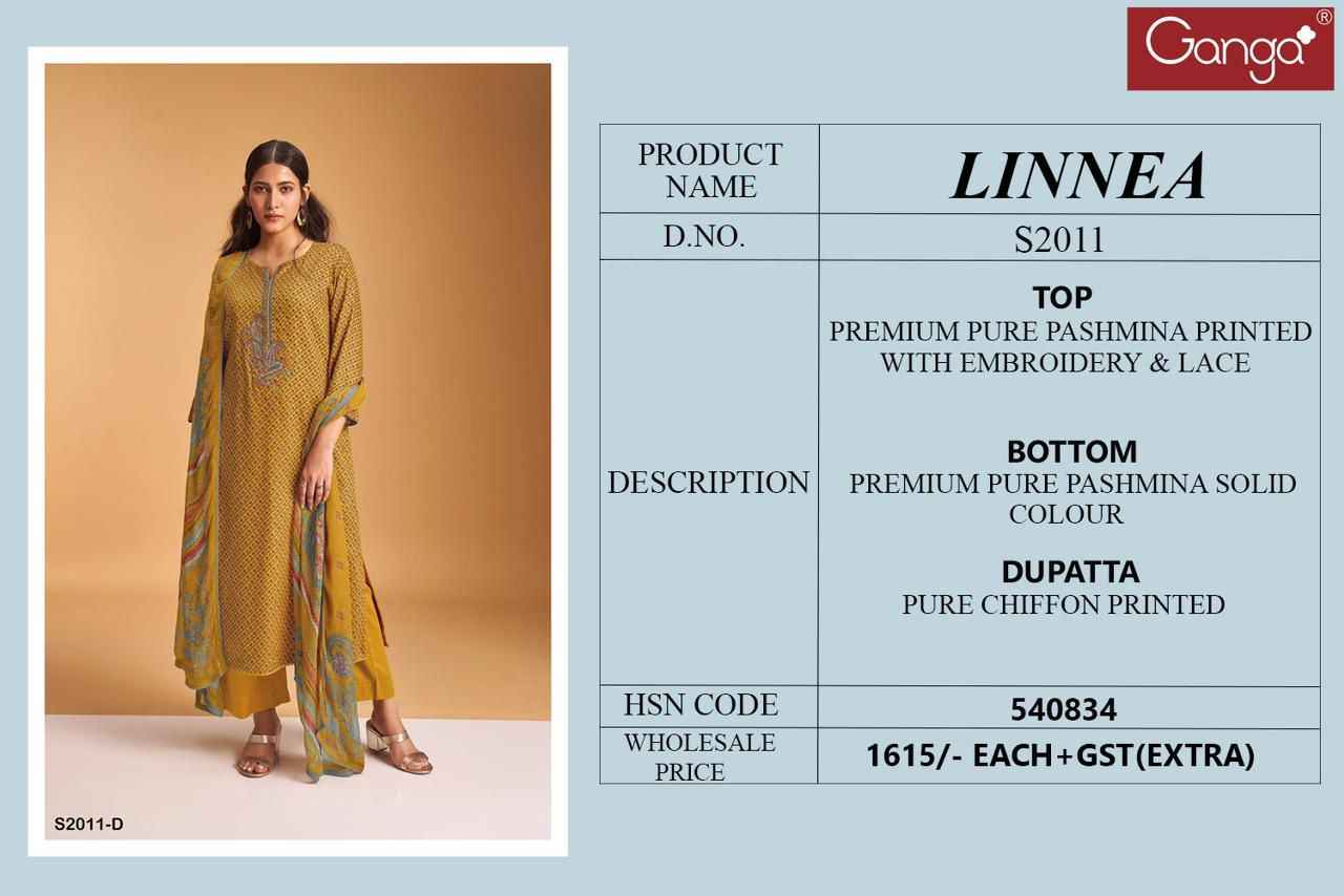 Ganga Linnea Premium Pure Pashmina Dress Material (4 Pc Catalog)