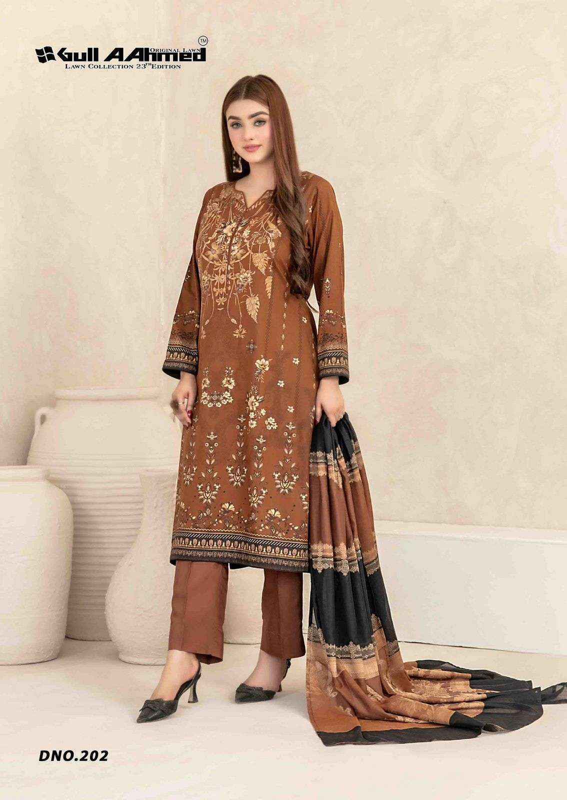 Gull Ahmed Lawn Collection Vol-23 Lawn Cotton Dress Material (6 Pc Catalouge)