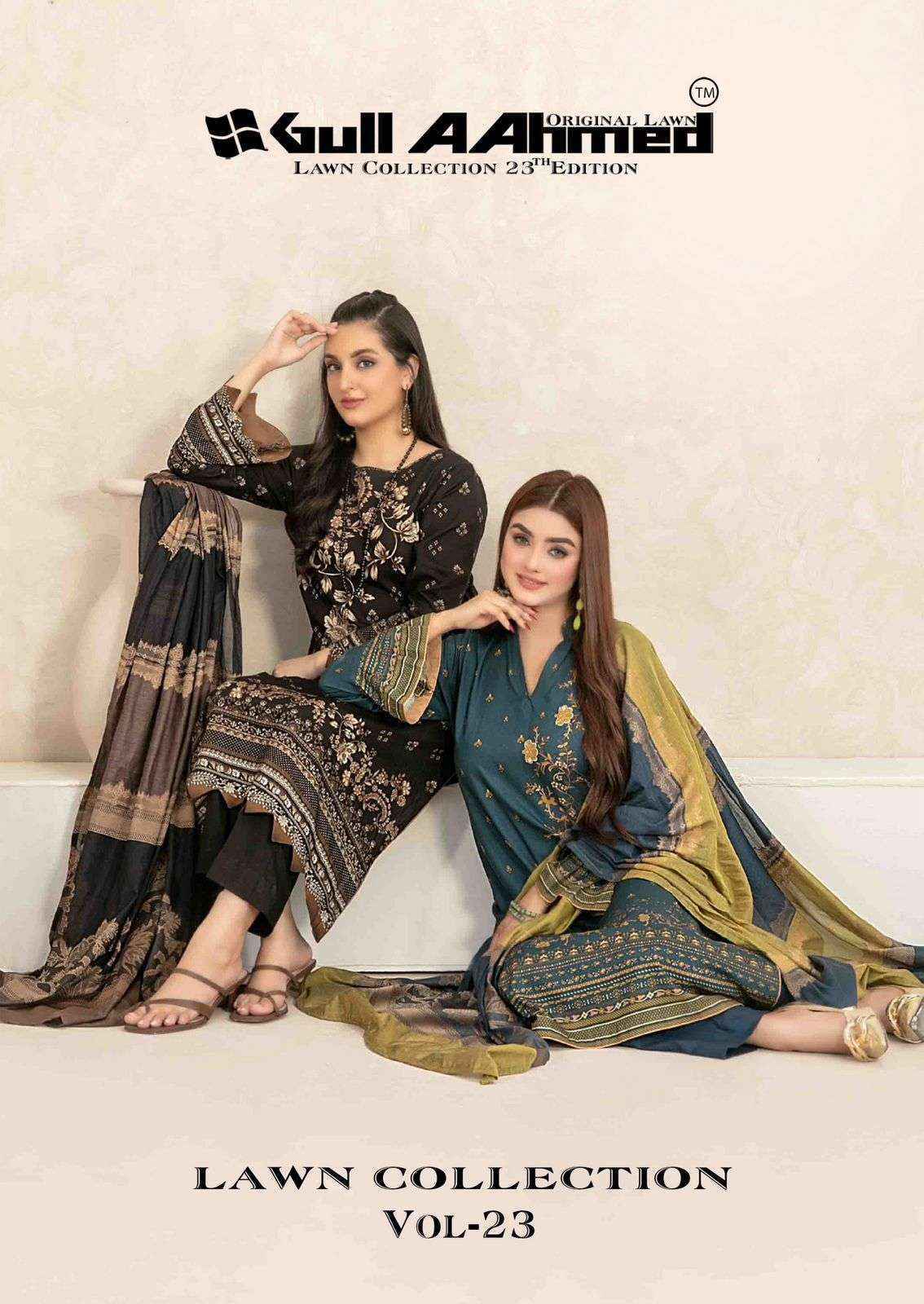 Gull Ahmed Lawn Collection Vol-23 Lawn Cotton Dress Material (6 Pc Catalouge)