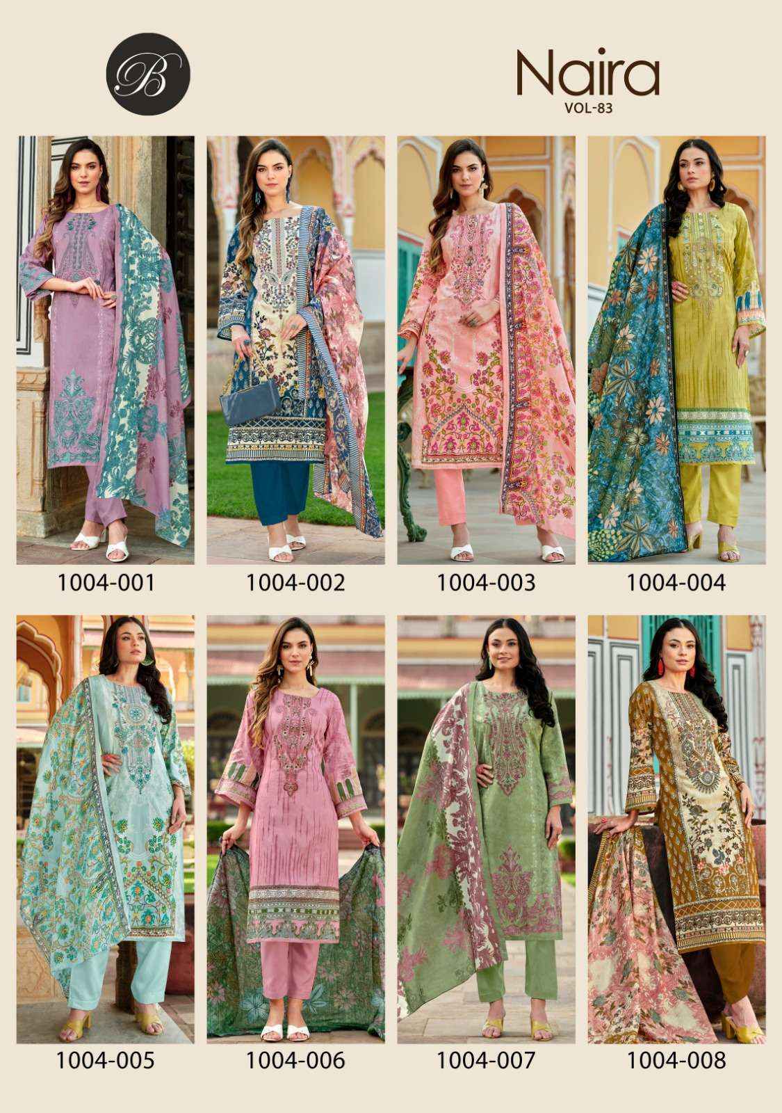 Belliza Naira Vol-83 Cotton Dress Material (8 pcs Cataloge)