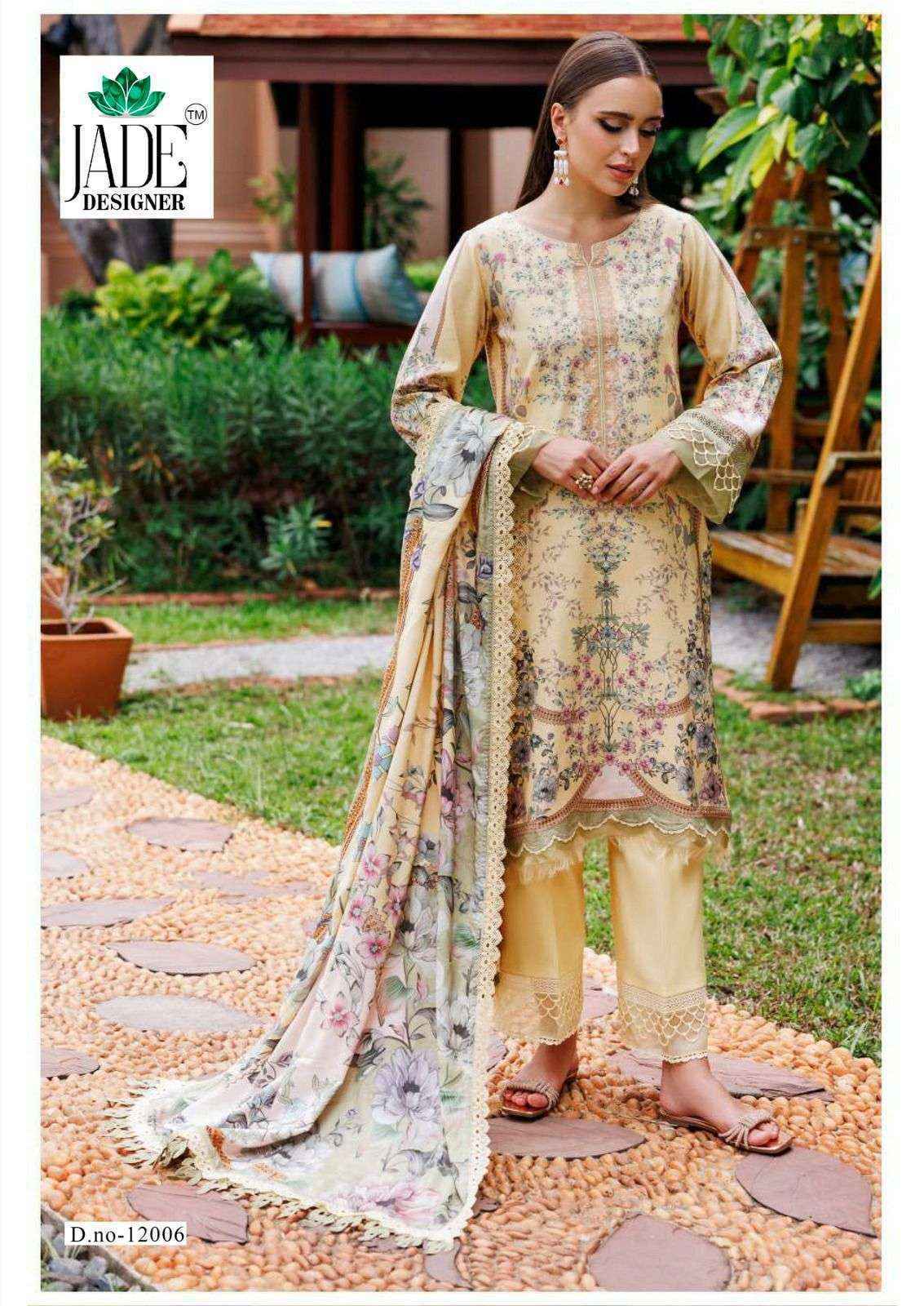 Jade Crimson Exclusive Heavy Lawn Collection Vol-12 Cotton Dress Material (6 pc Cataloge)