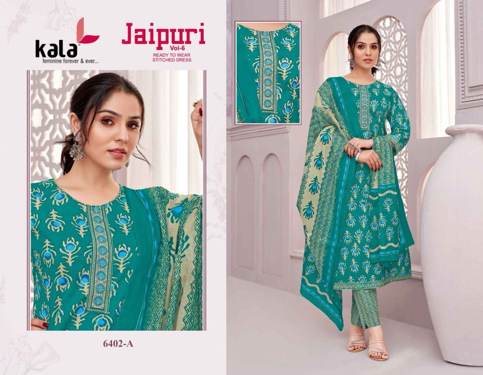 Kala Jaipuri Vol-6 Cotton Readymade Dress (12 Pc Catalog)