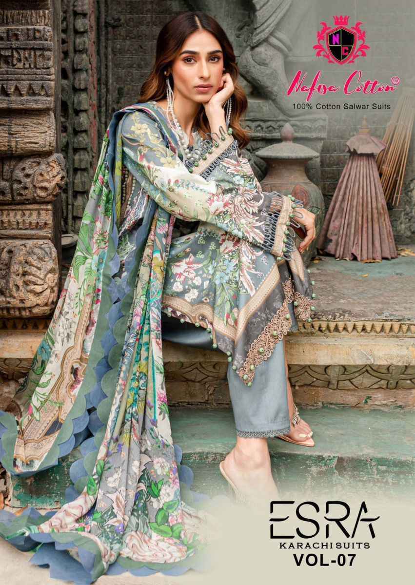 Nafisa Cotton Esra Karachi Vol-7 Cotton Dress Material (6 Pc Catalog)