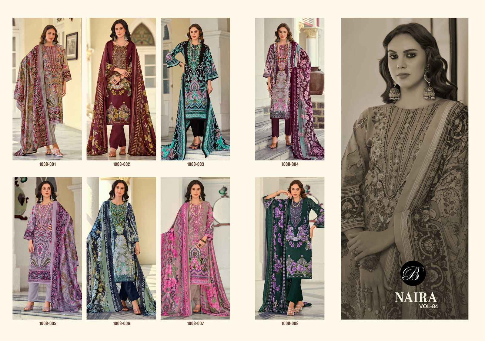 Belliza Naira Vol-84 Cotton Dress Material (8 pcs Cataloge)