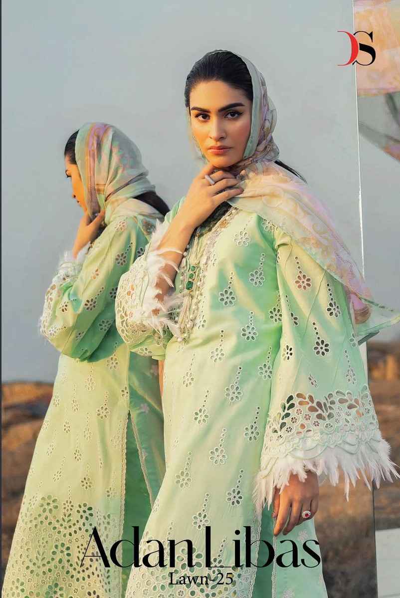 Deepsy Adan Libas Lawn Vol-25 Pure Cotton Dress Material (6 Pc Catalog)