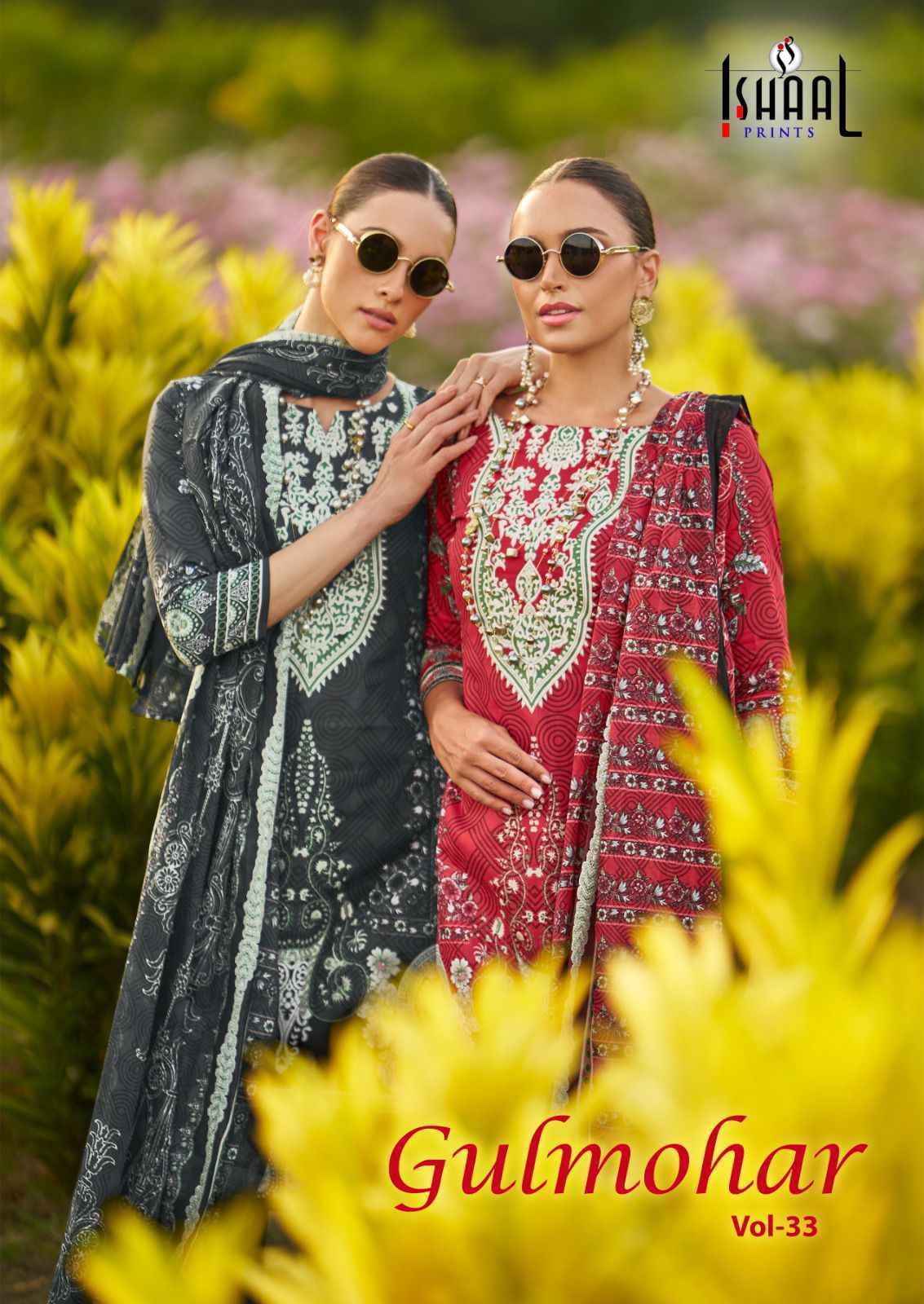 Ishaal Prints Gulmohar Vol-33 Lawn Dress Material (10 Pc Catalouge)