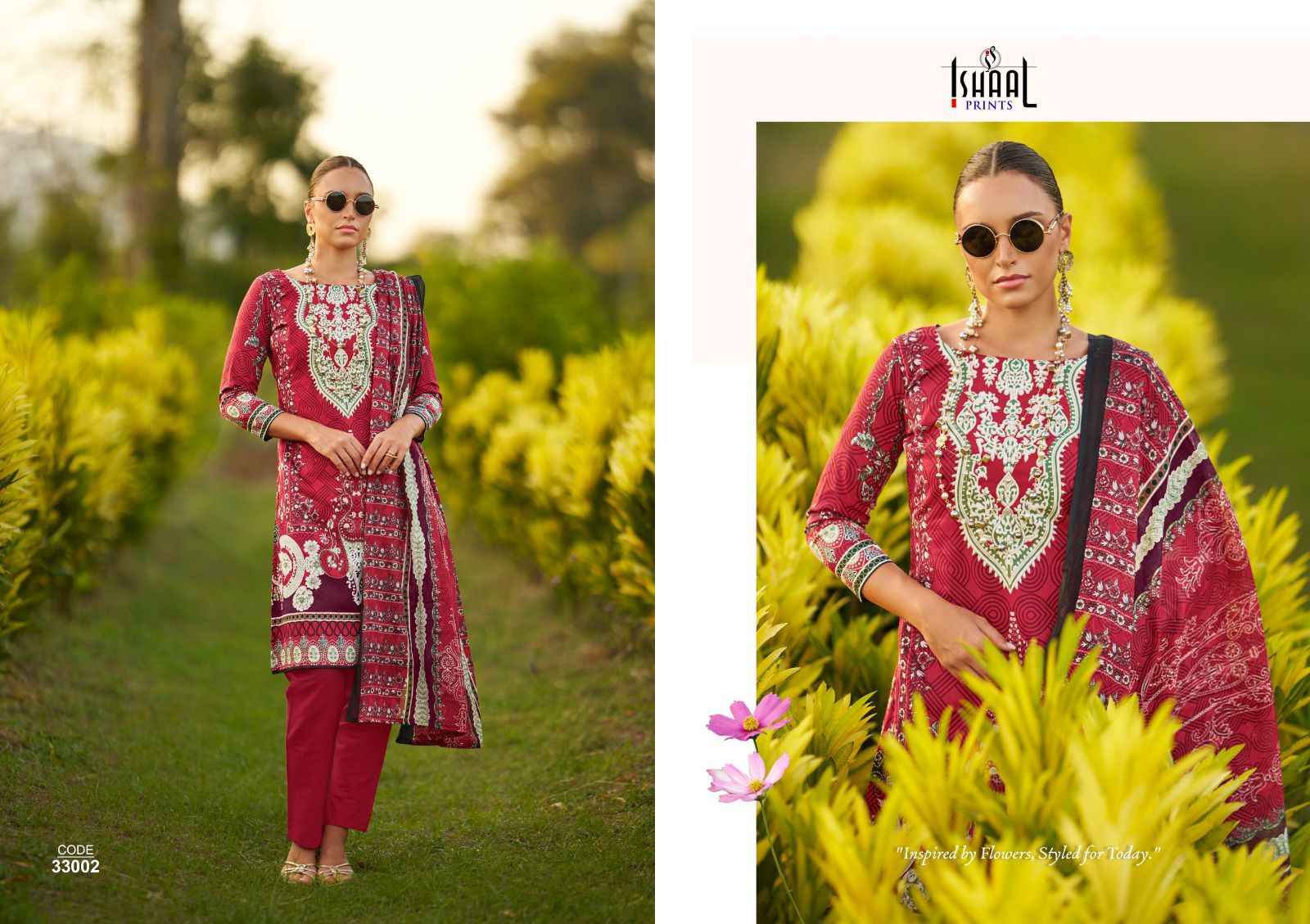 Ishaal Prints Gulmohar Vol-33 Lawn Dress Material (10 Pc Catalouge)