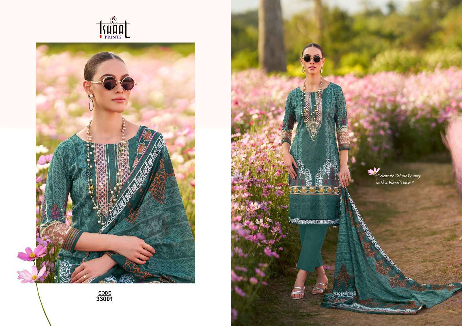 Ishaal Prints Gulmohar Vol-33 Lawn Dress Material (10 Pc Catalouge)