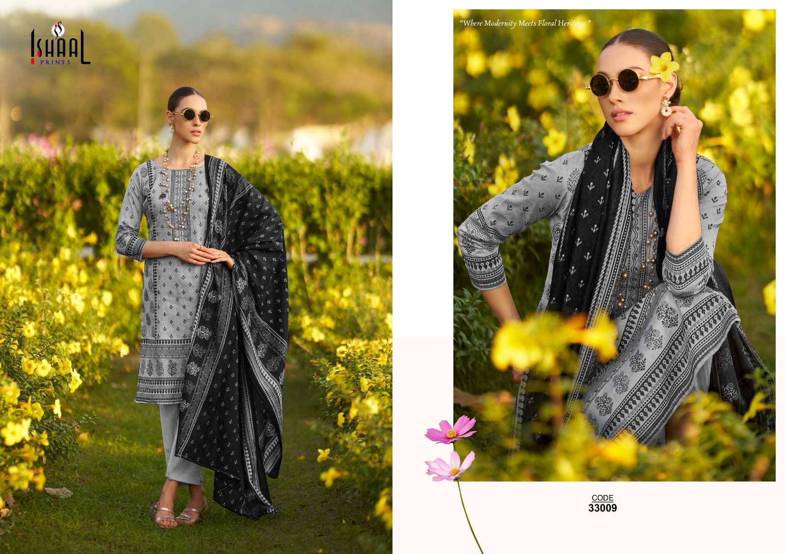 Ishaal Prints Gulmohar Vol-33 Lawn Dress Material (10 Pc Catalouge)